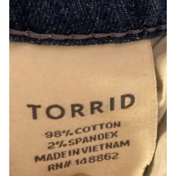 Torrid Distressed Jeans Light Wash Cotton/Spandex Blend 20R - Picture 4 of 12
